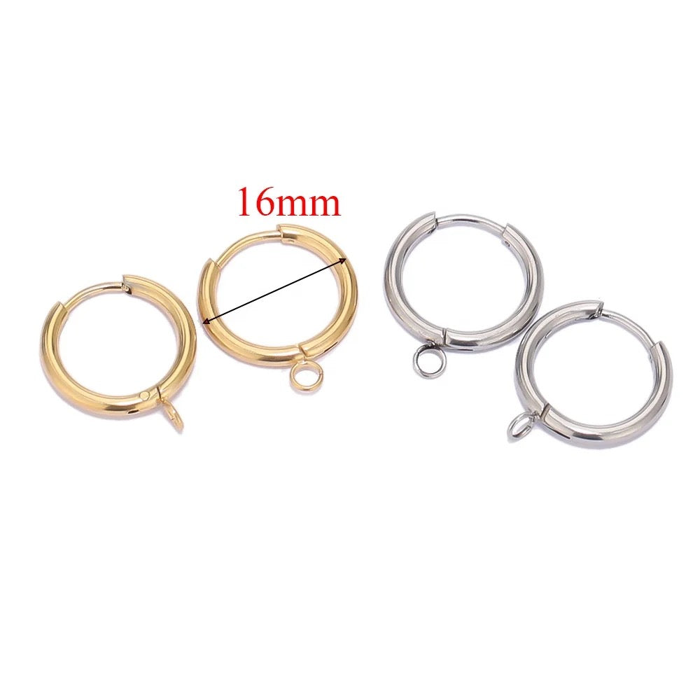 SS 1263 - Hoops gold plated stainless steel - per pair - anti tarnish