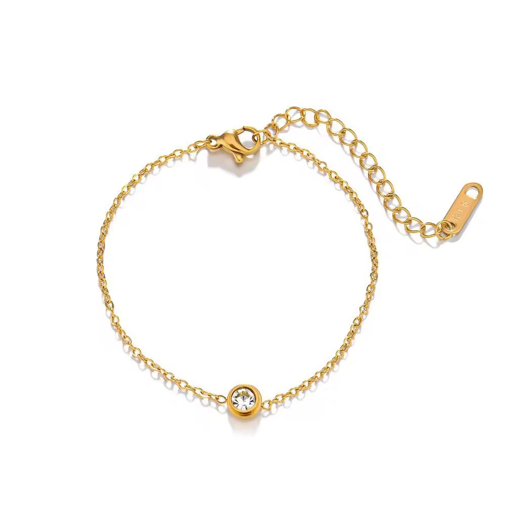 SS 145 Zircon dainty minimalistic bracelet - 18k stainless steel - Anti tarnish - Wholesale