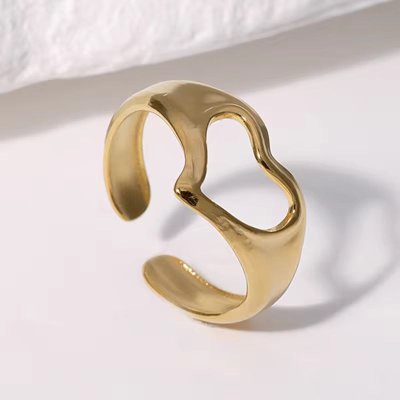 SS 149 Heart ring adjustable - 18k stainless steel - Anti tarnish - Wholesale