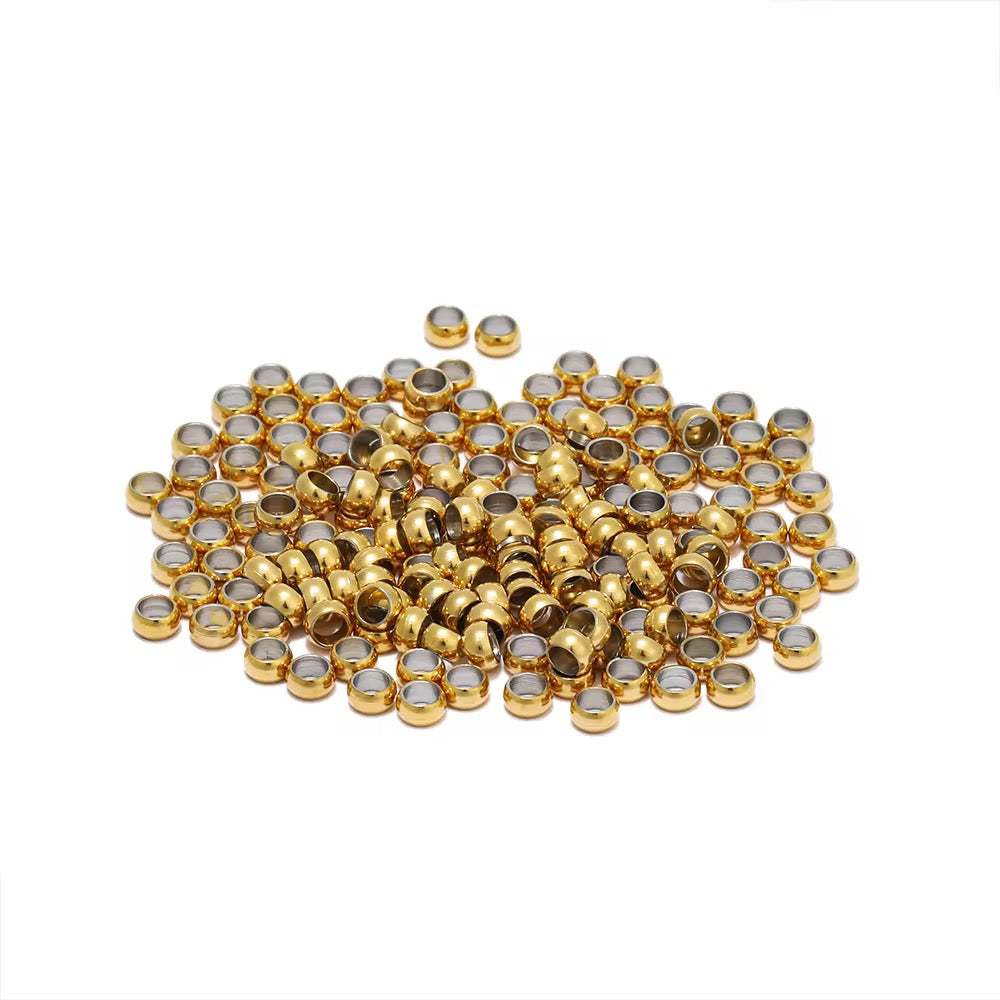 SS 2351 Crimp bead 18k gold plated Stainless steel ( 1 pc ) Anti tarnish