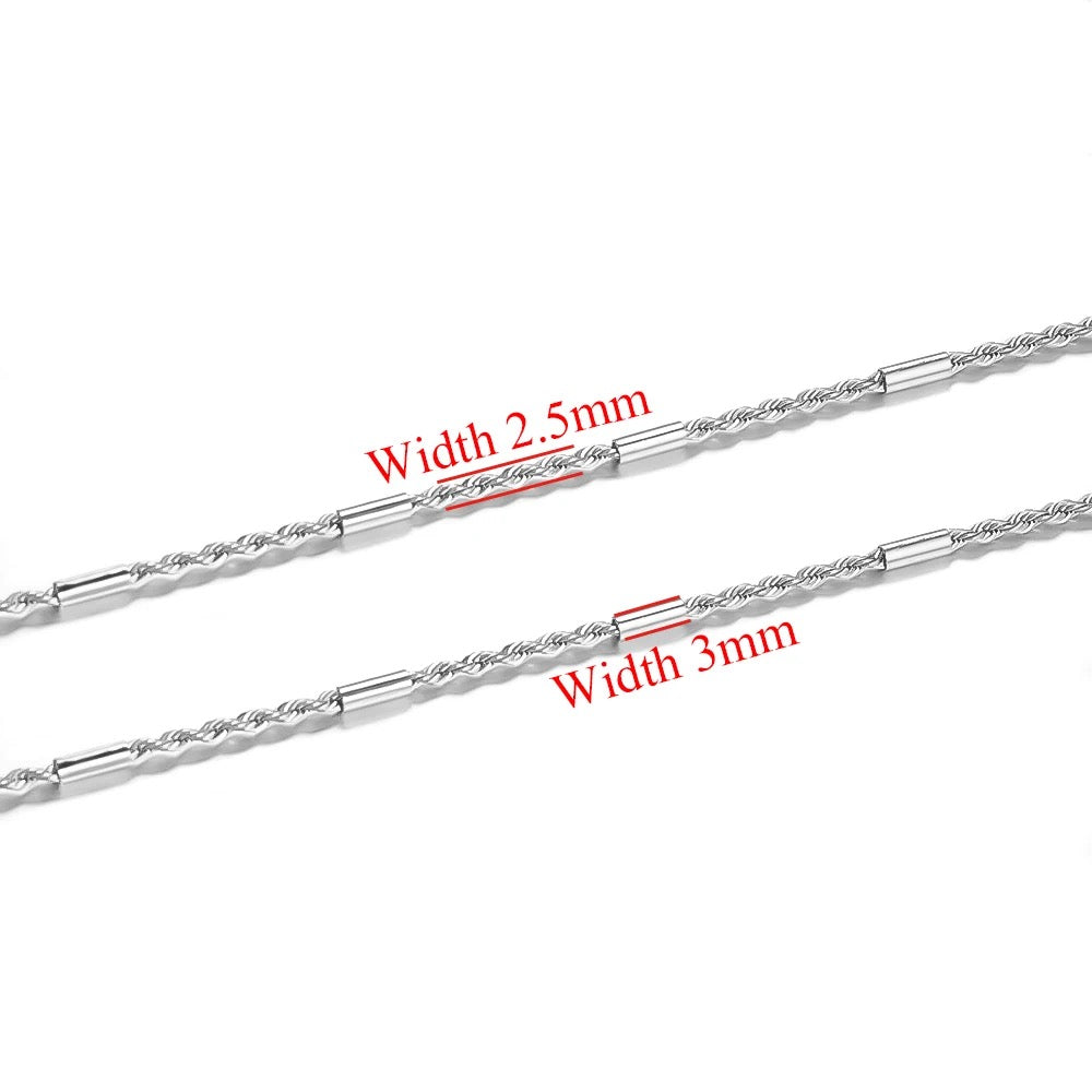 bar twisted Stainless steel chain - per feet - Anti tarnish