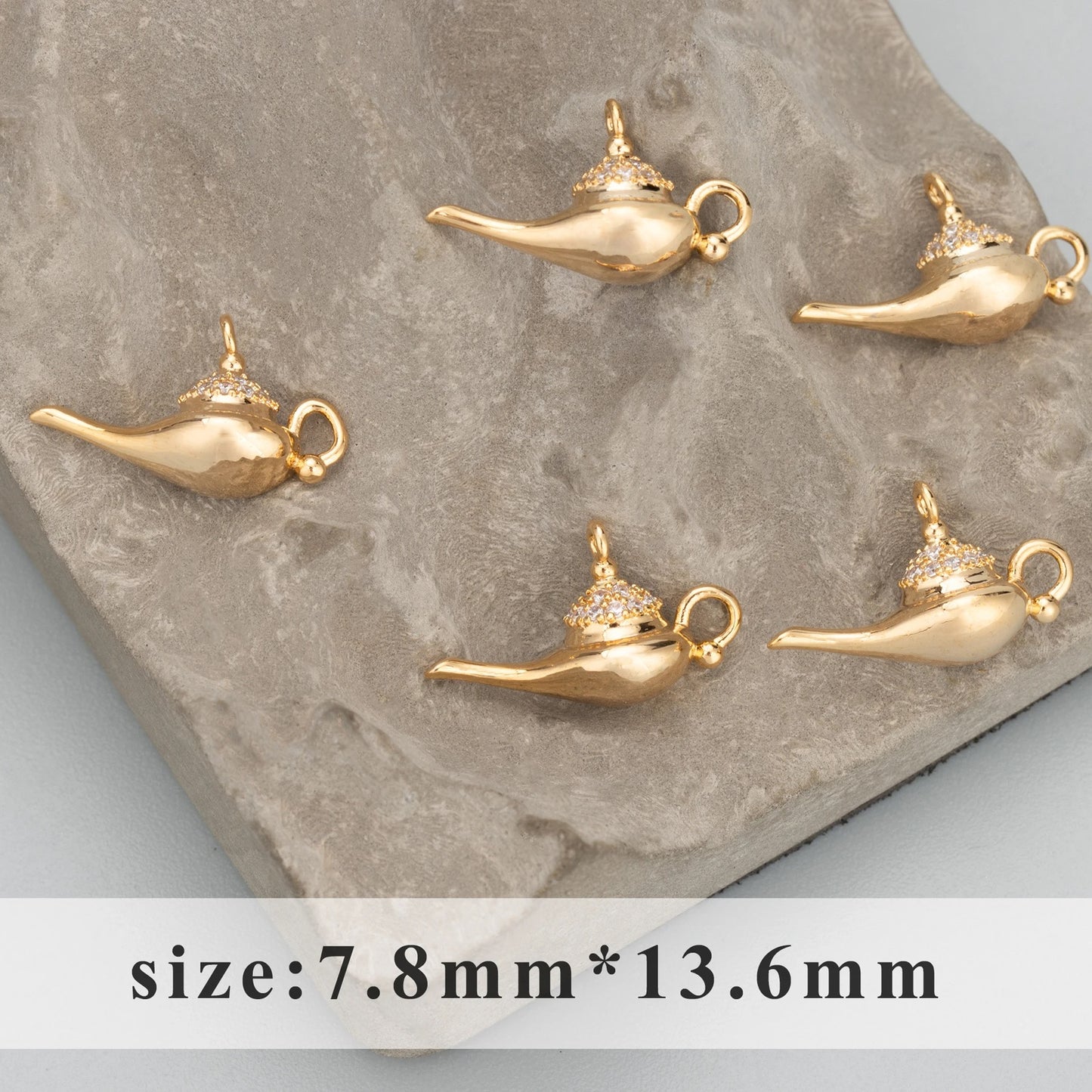 GP 1506 lamp 14k gold plated charm - per piece - anti tarnish