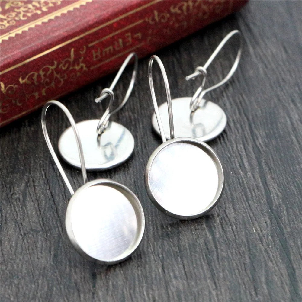 CB 1555 - 12mm round Stainless steel earrings ( 2 pc )