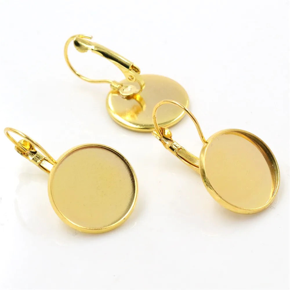 CB 1528  - Gold Cabochon base stud ( 2 pc )