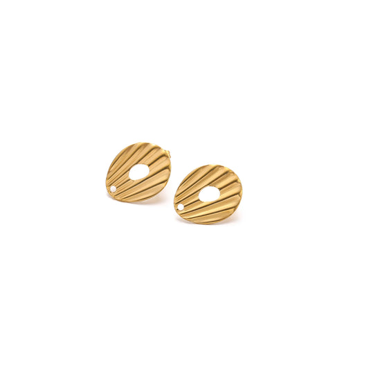 SS 1589 18k gold plated stainless steel stud ( 2 pc ) - anti tarnish