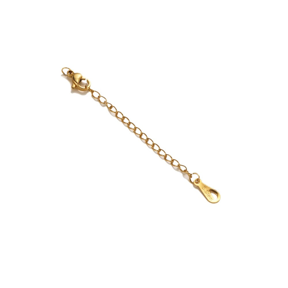 SS 1735 - gold Stainless steel extension with lobster hook ( 1 pc ) Anti tarnish