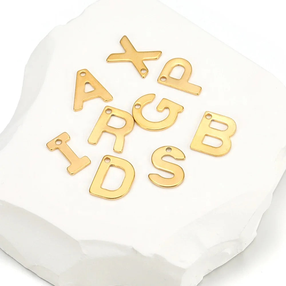 SS 1746 - Alphabets gold Stainless steel charm ( 1 pc ) Anti tarnish