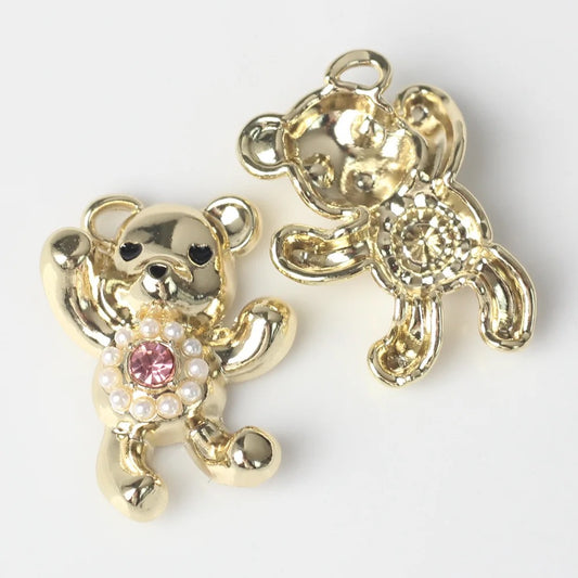 GP 1758 Ha-shi bear gold plated charm ( 1 pc ) Anti tarnish